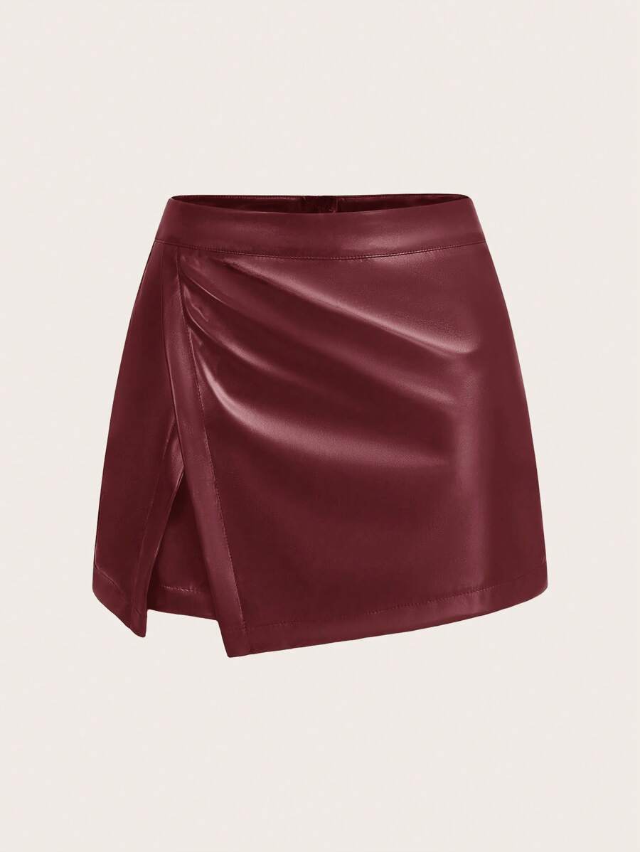 Short-Saia Couro "Viés" Notte