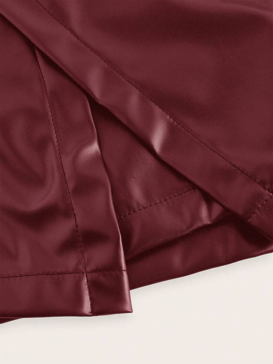 Short-Saia Couro "Viés" Notte