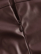 Short-Saia Couro "Viés" Notte