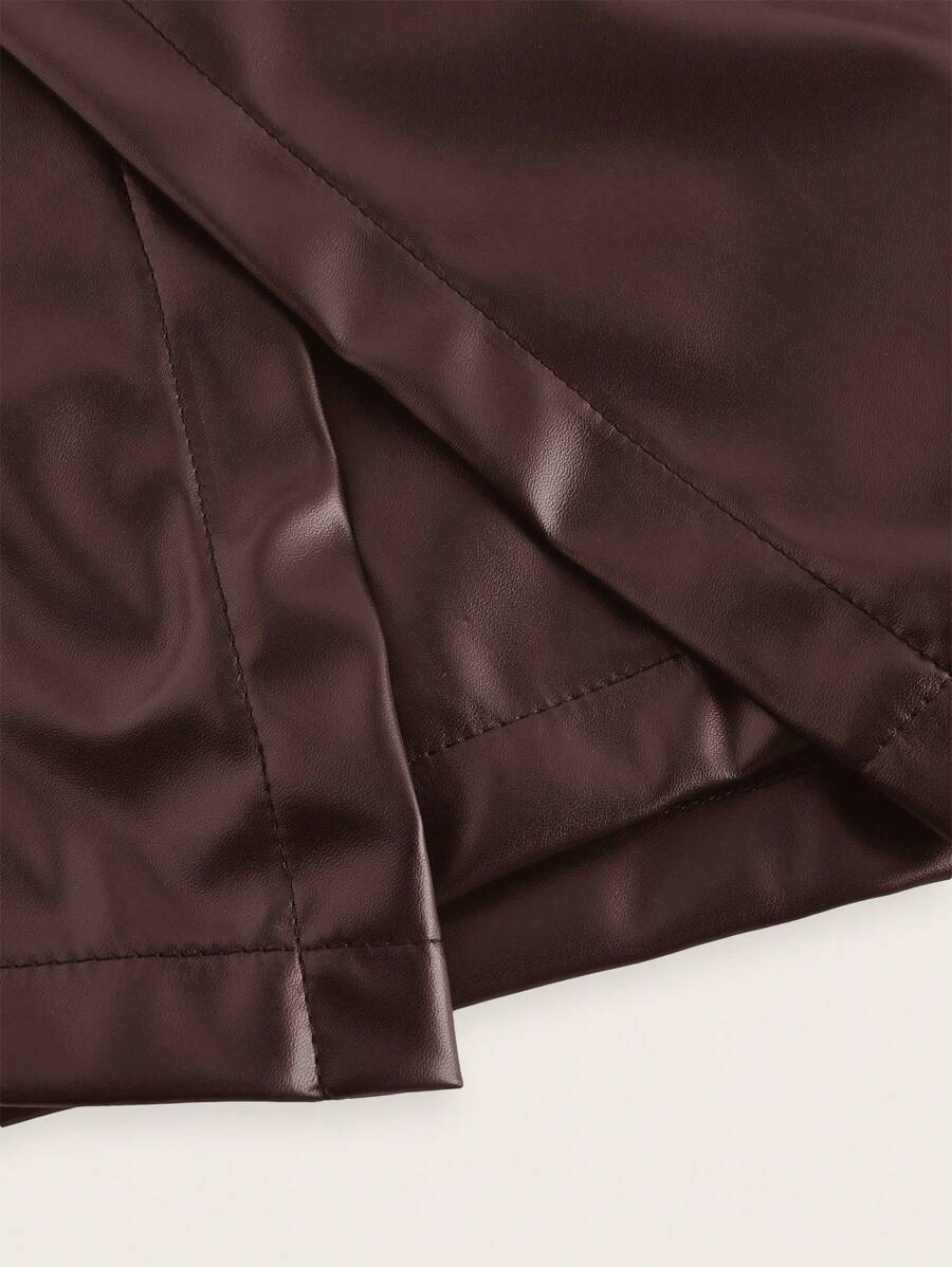 Short-Saia Couro "Viés" Notte