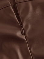 Short-Saia Couro "Viés" Notte