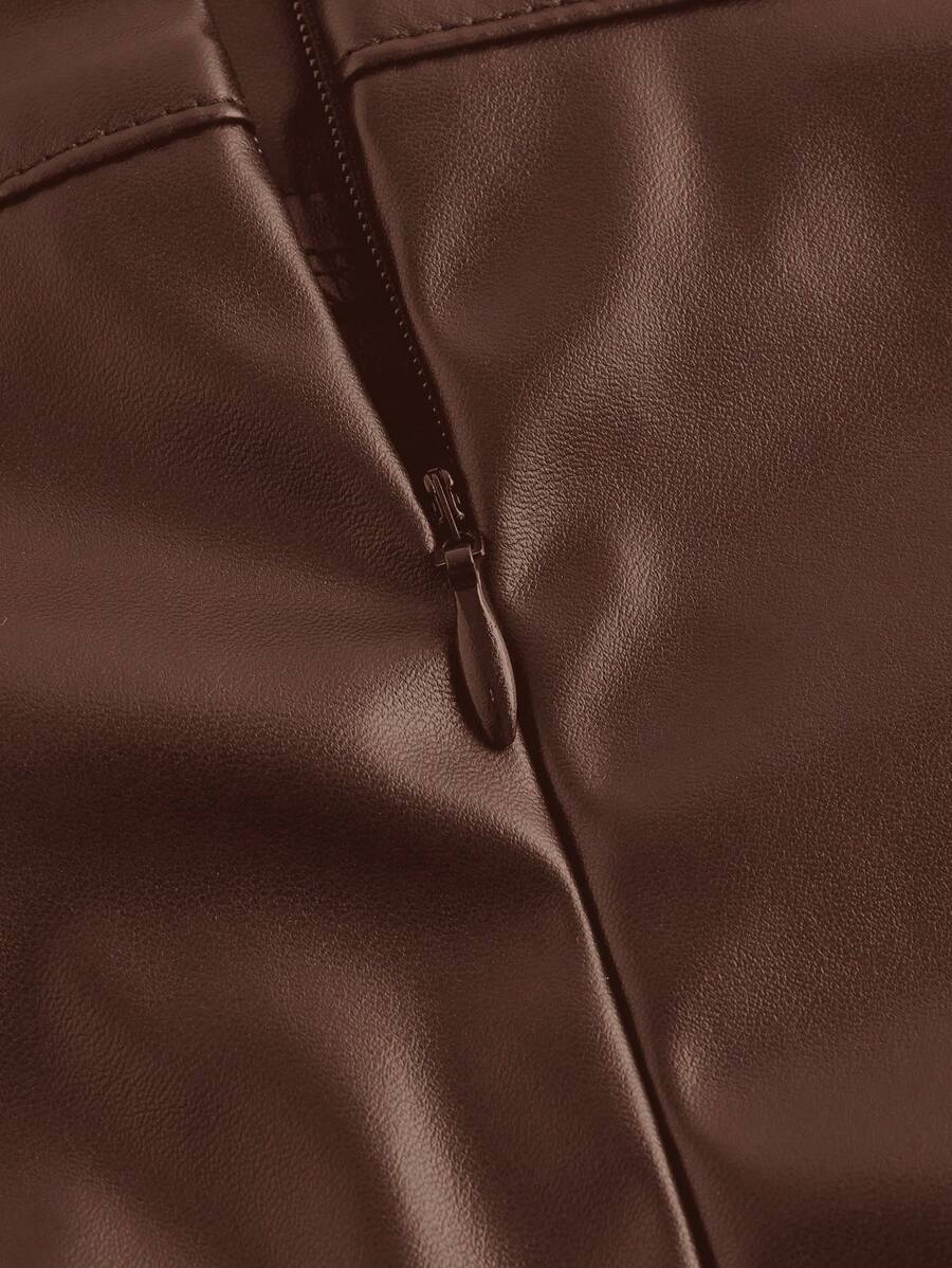 Short-Saia Couro "Viés" Notte