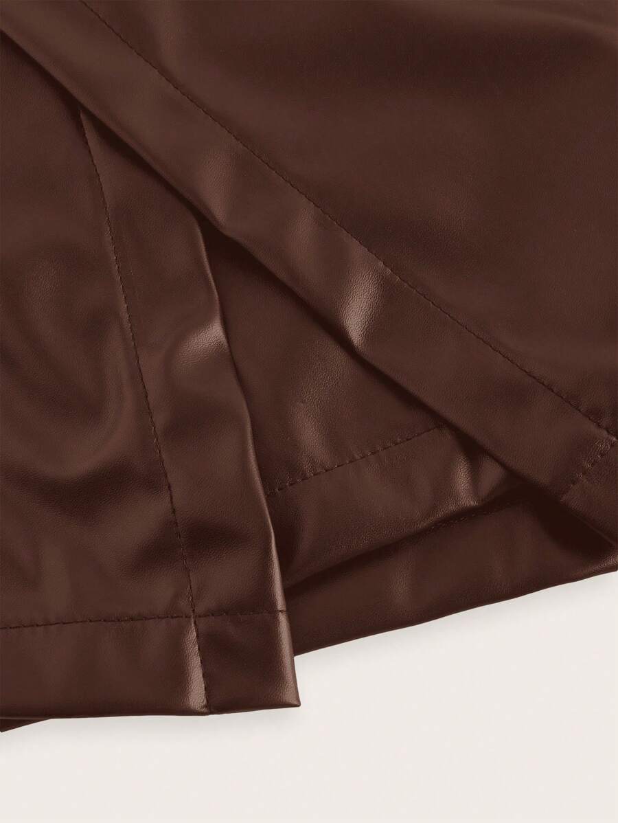 Short-Saia Couro "Viés" Notte