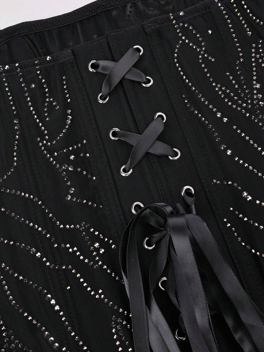 Top Corset Tubo com Strass Notte