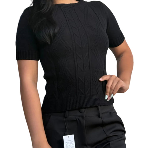 Blusa tricot manga curta