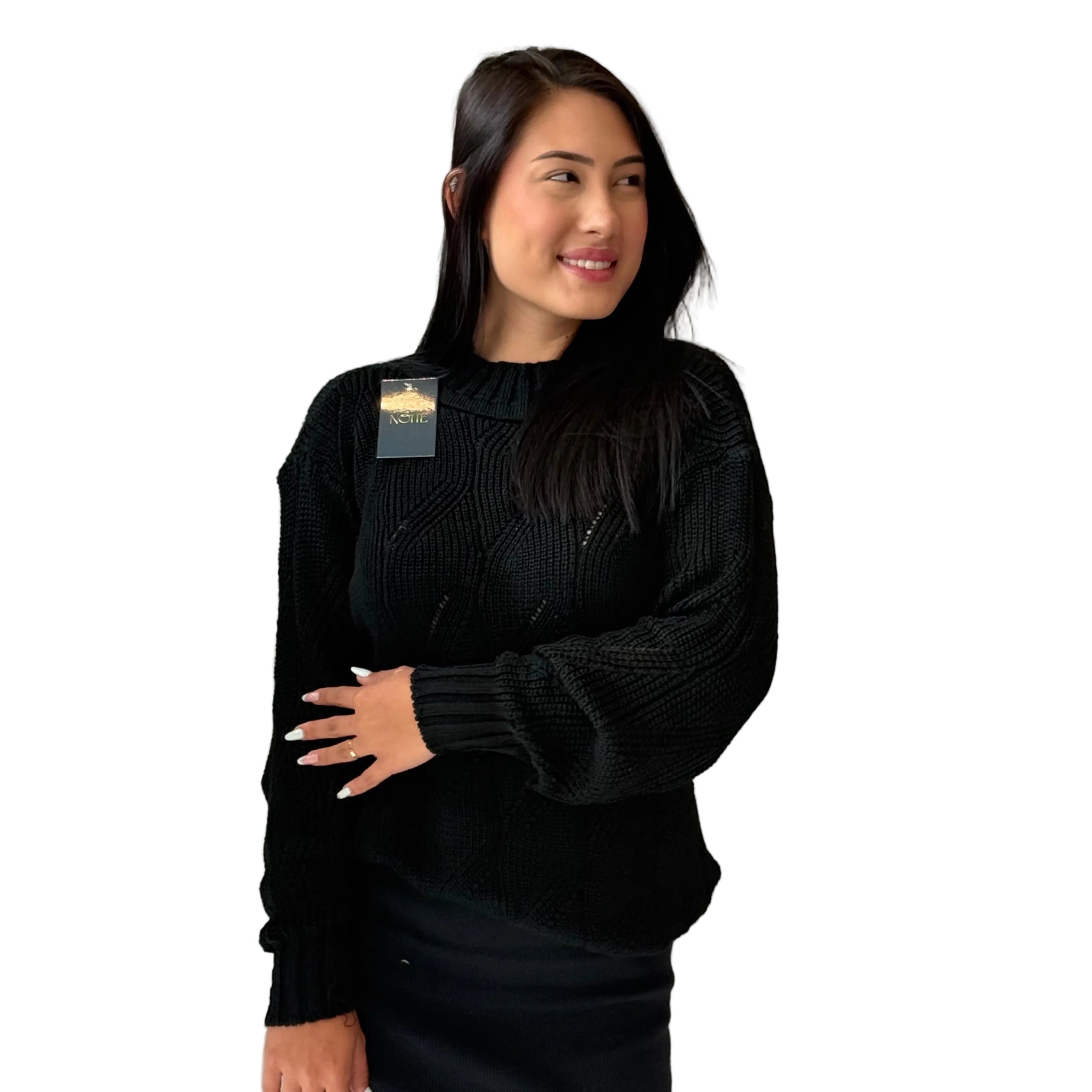 Blusa tricot vazada