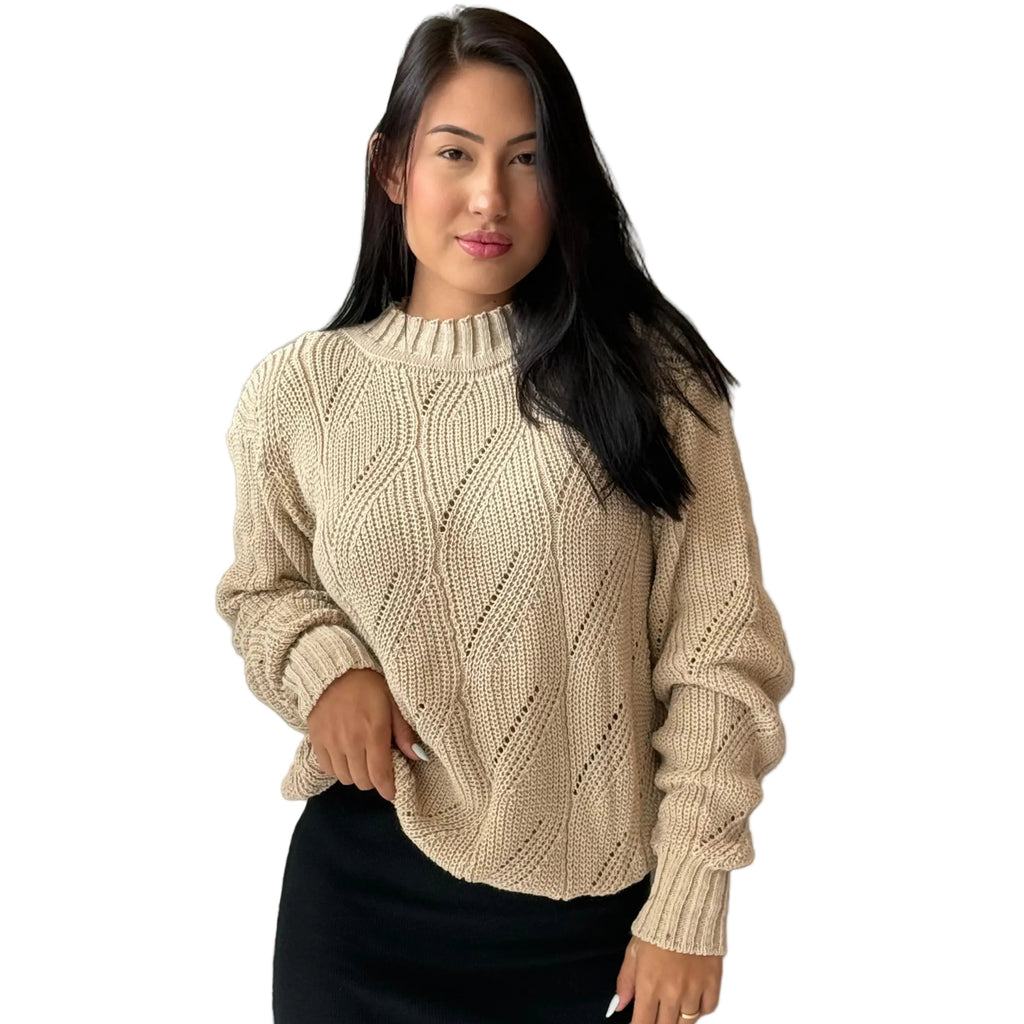 Blusa tricot vazada