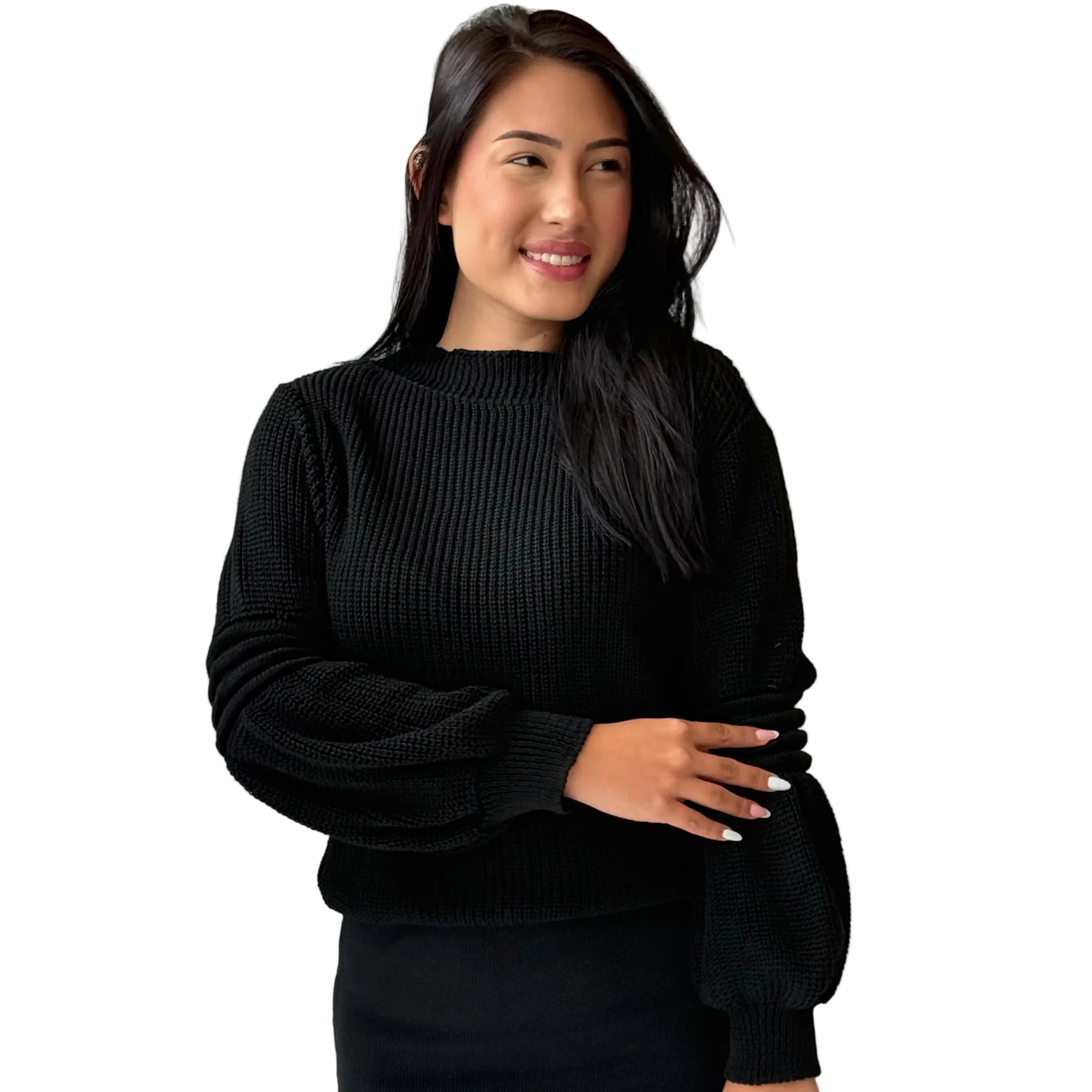 Blusa tricot manga bufante
