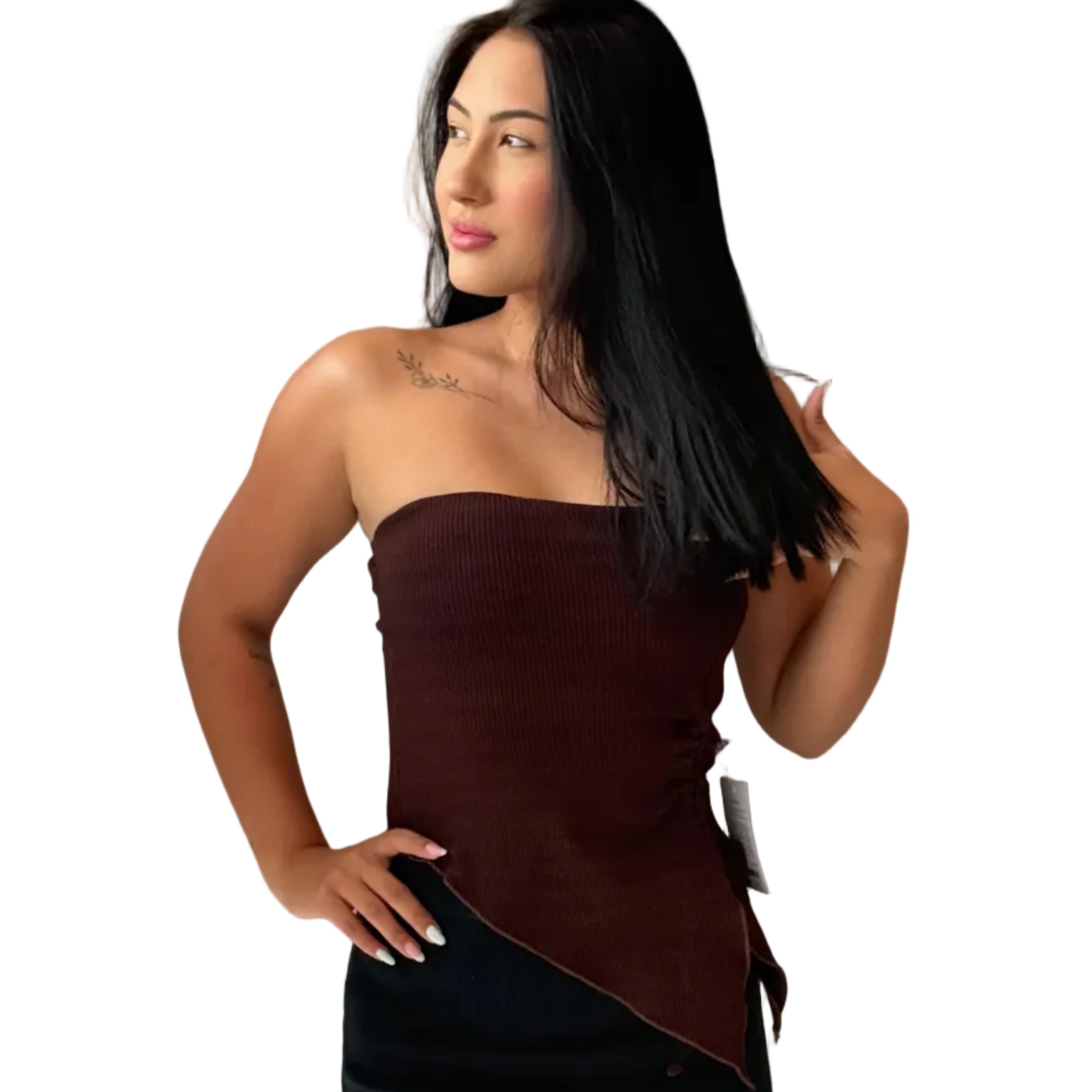 cropped tomara que caia ajustável