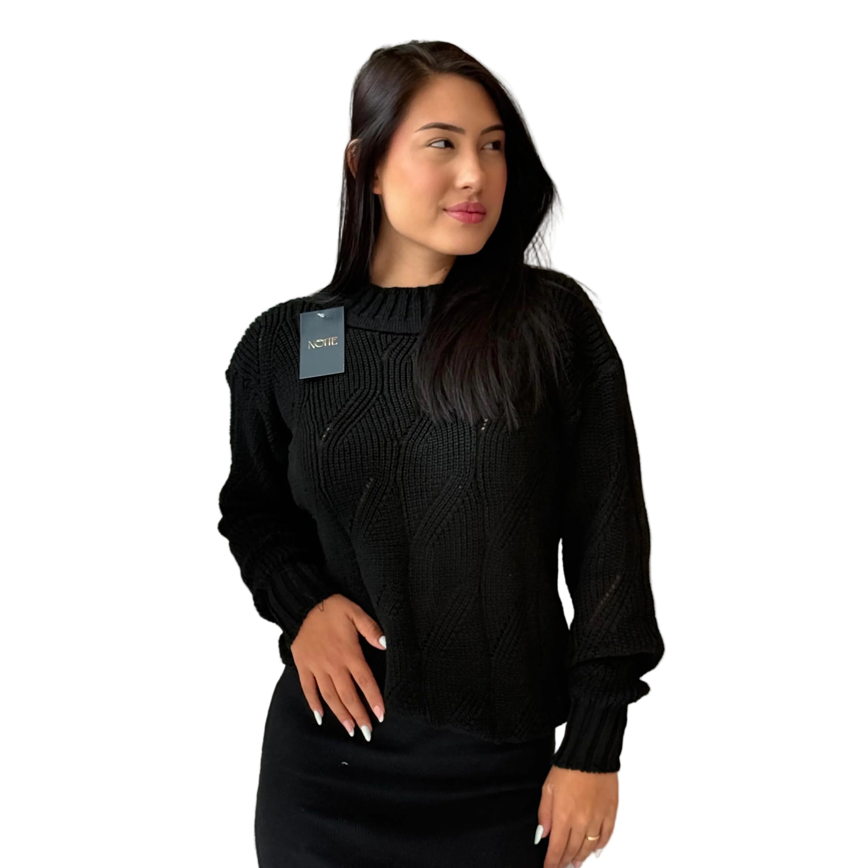 Blusa tricot vazada
