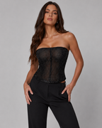 Top Corset Tubo com Strass Notte
