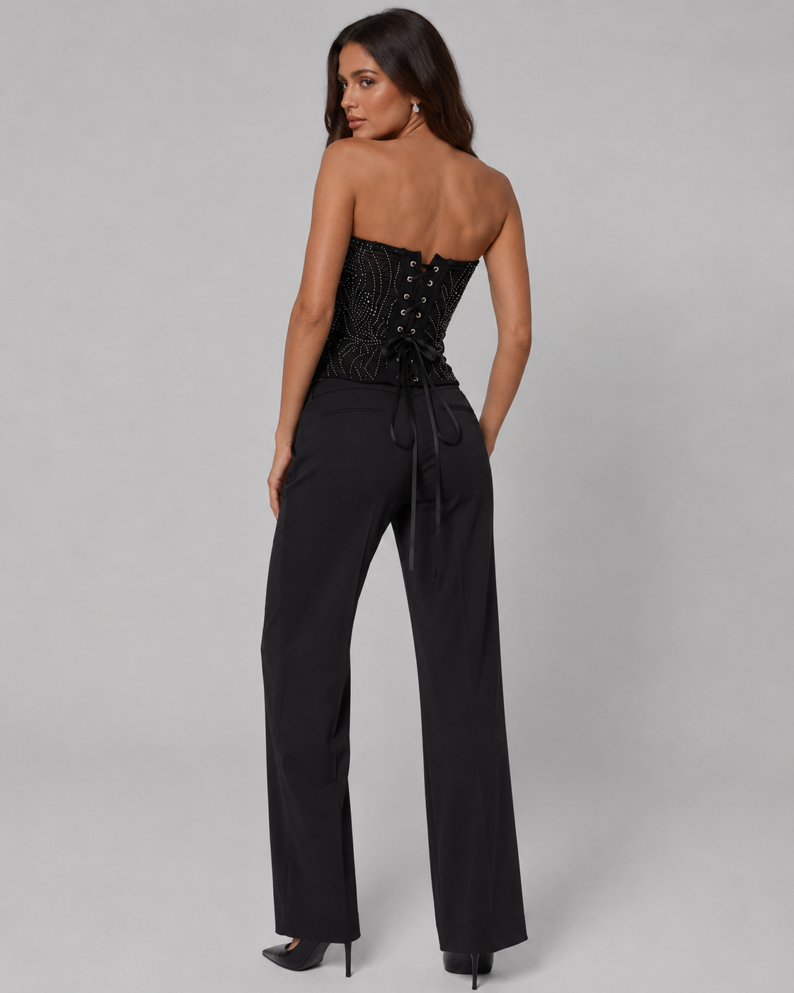 Top Corset Tubo com Strass Notte
