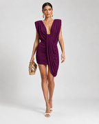 Vestido com Costas Abertas Drapeado Notte