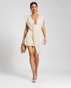 Vestido com Costas Abertas Drapeado Notte