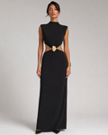 Vestido com Detalhe Metálico "Maxi" Notte