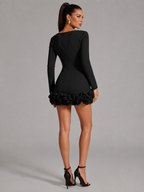 Vestido com Bainha em Camadas Notte