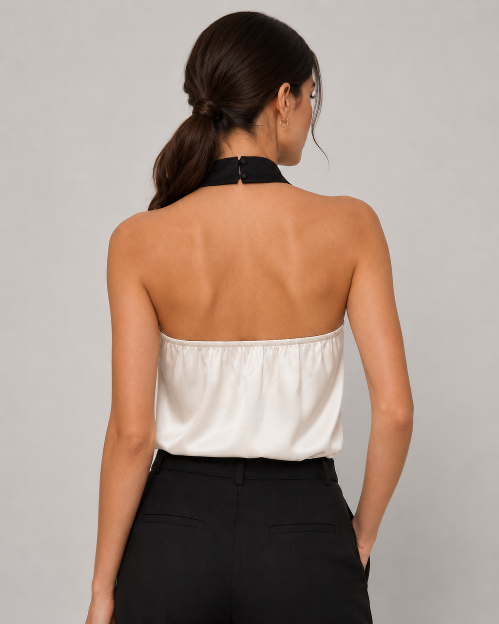 Top Bicolor com Costas Abertas Notte