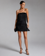 Vestido com Franjas "Bandeau" Notte