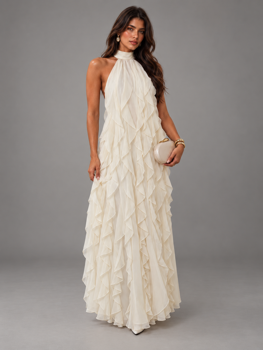 Vestido Maxi Damasco Elegante