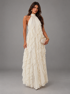 Vestido Maxi Damasco Elegante
