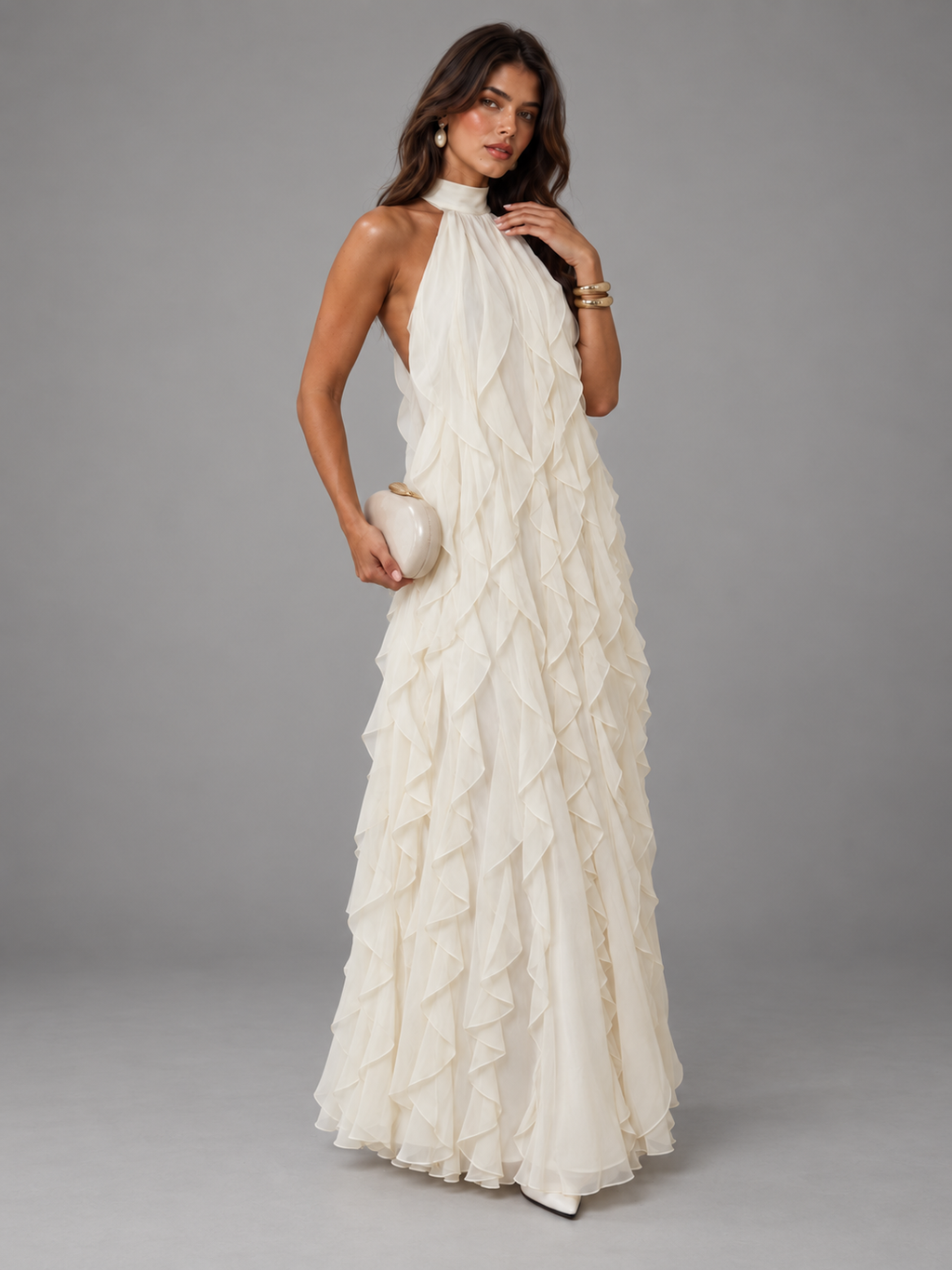 Vestido Maxi Damasco Elegante