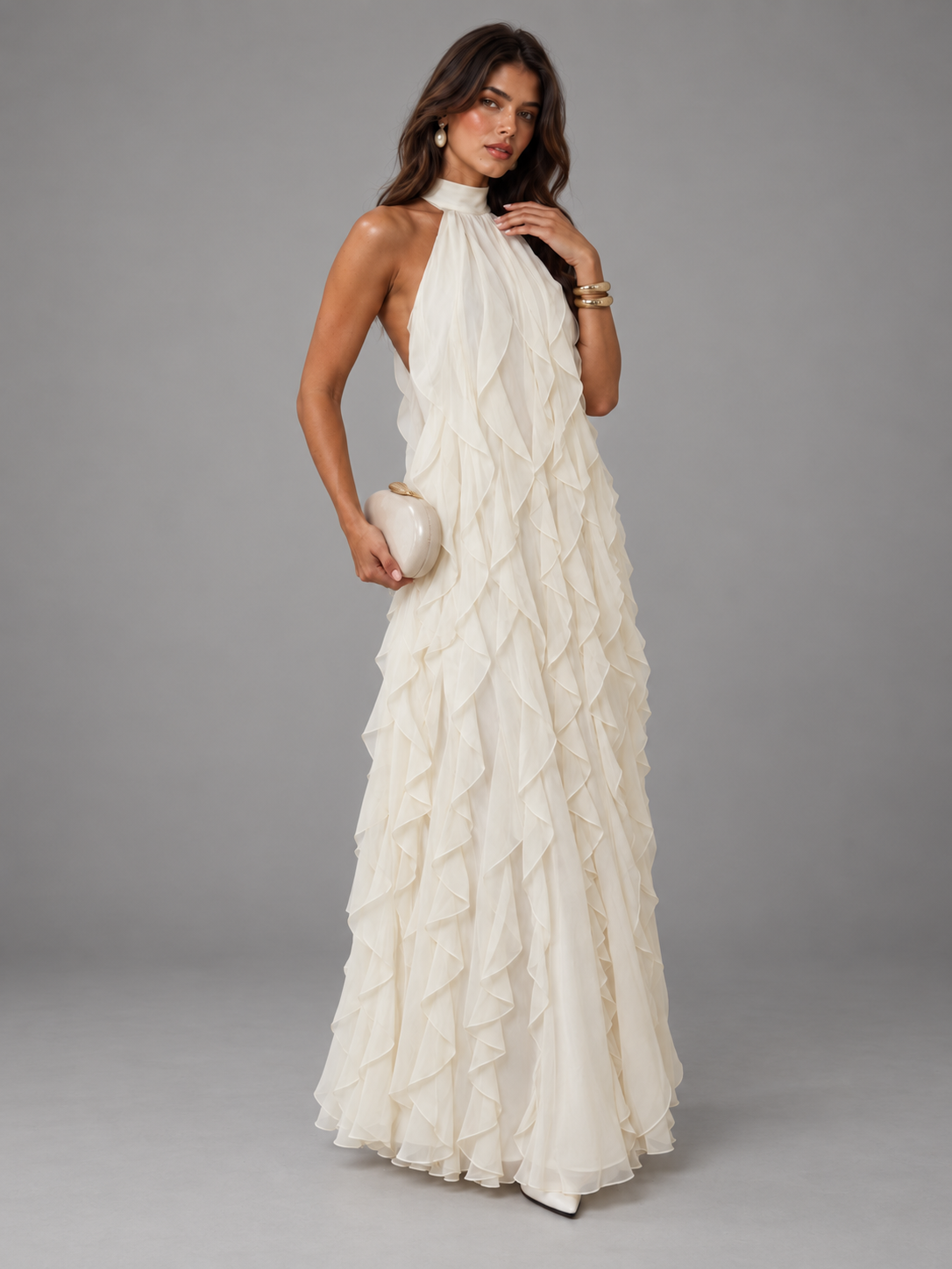 Vestido Maxi Damasco Elegante