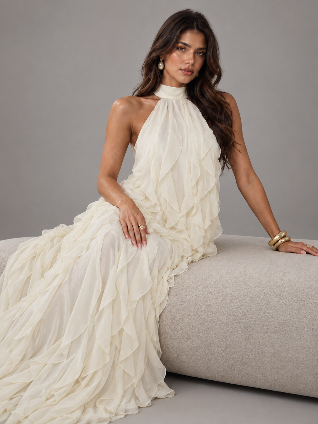 Vestido Maxi Damasco Elegante