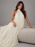 Vestido Maxi Damasco Elegante