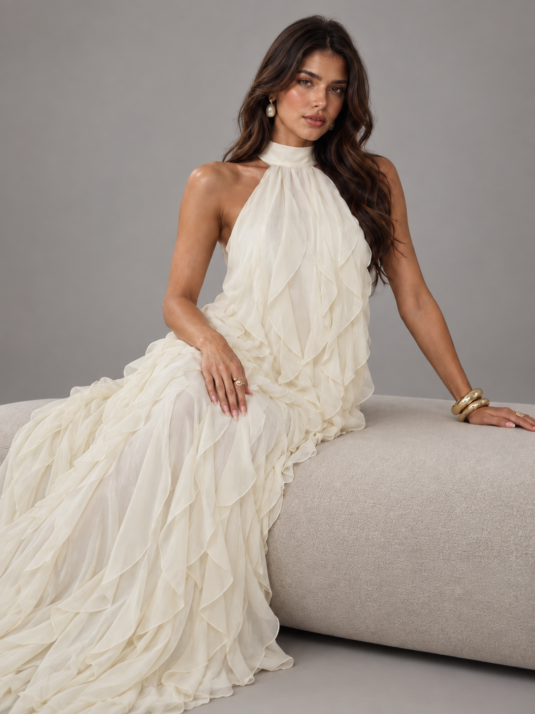 Vestido Maxi Damasco Elegante