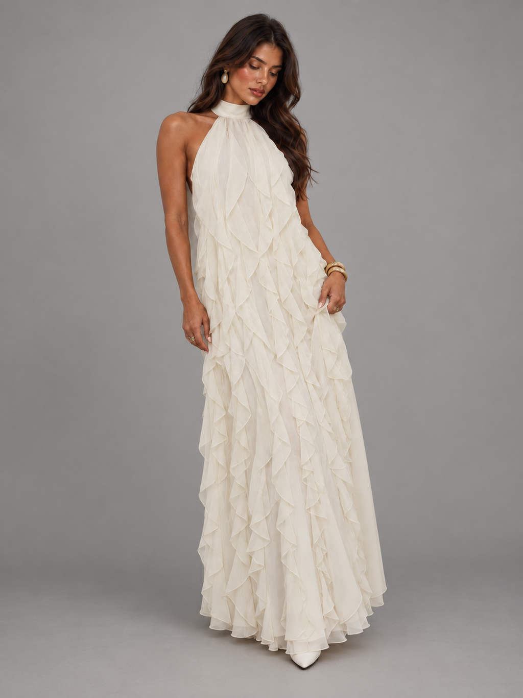 Vestido Maxi Damasco Elegante
