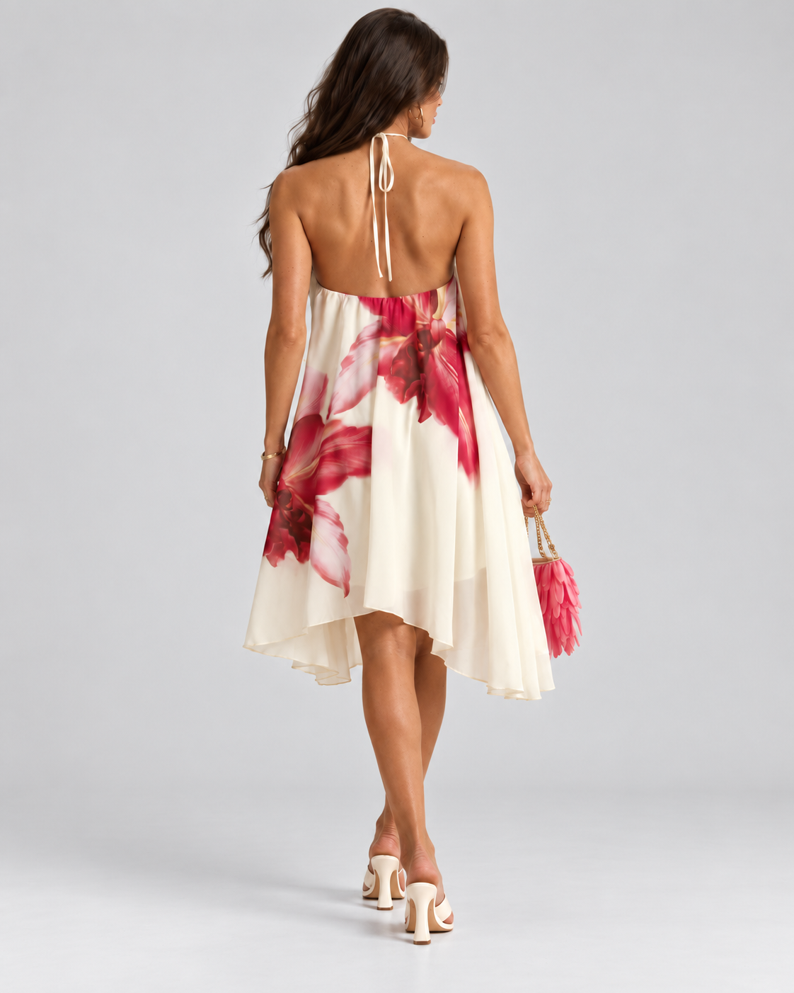 Vestido Notte Curto Floral com Amarração