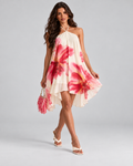 Vestido Notte Curto Floral com Amarração