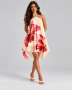 Vestido Notte Curto Floral com Amarração