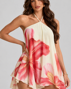 Vestido Notte Curto Floral com Amarração
