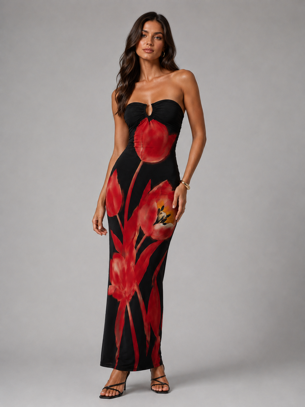 Vestido Estampado em Malha "Bodycon" Notte