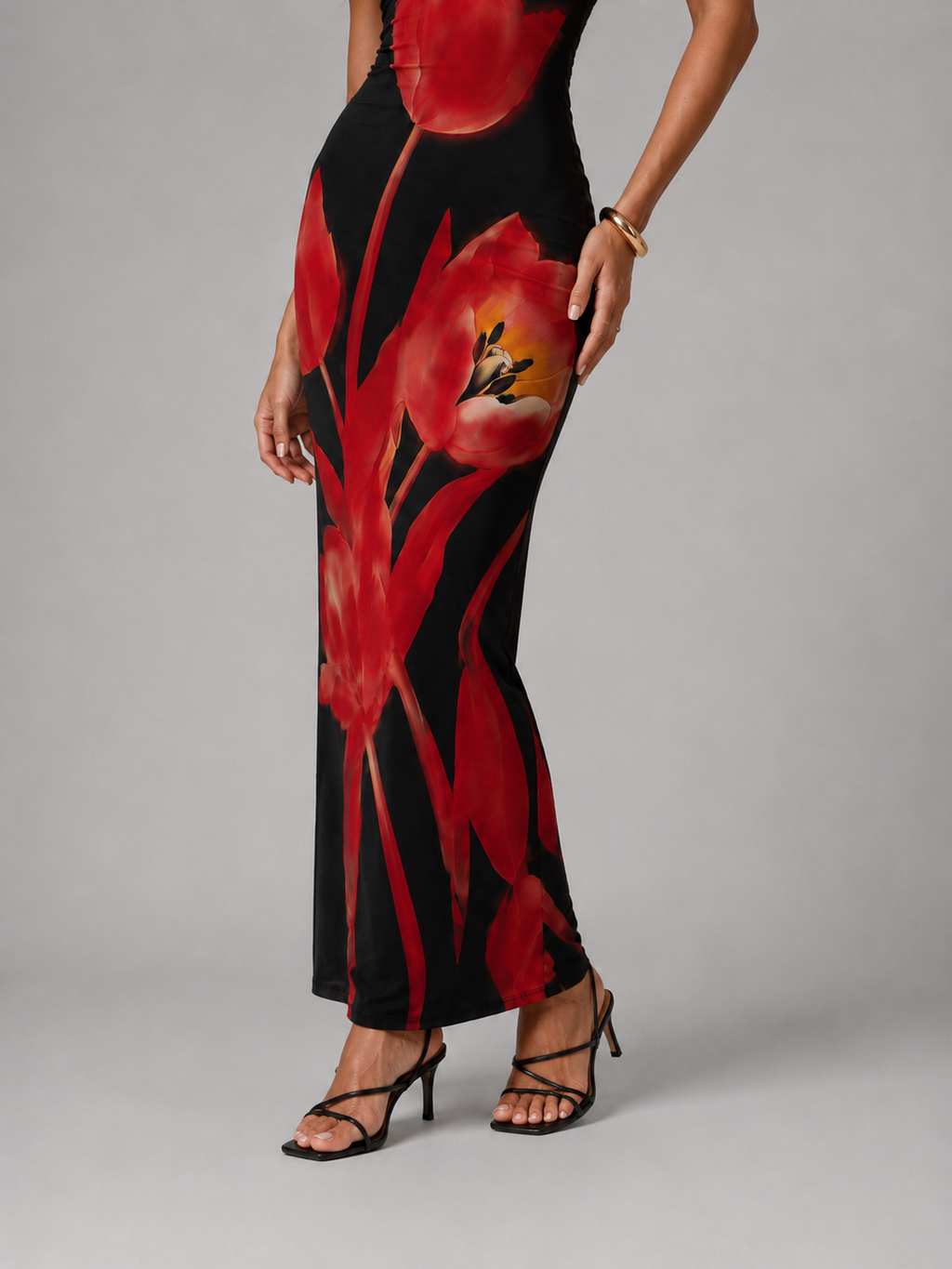 Vestido Estampado em Malha "Bodycon" Notte