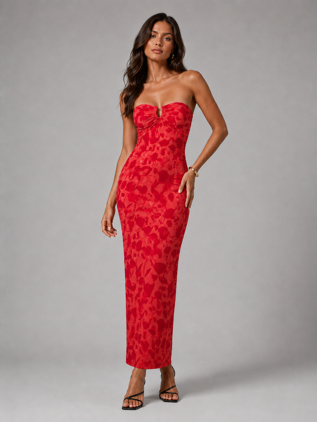 Vestido Estampado em Malha "Bodycon" Notte