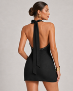 Vestido Curto Costas Abertas "Halter" Notte