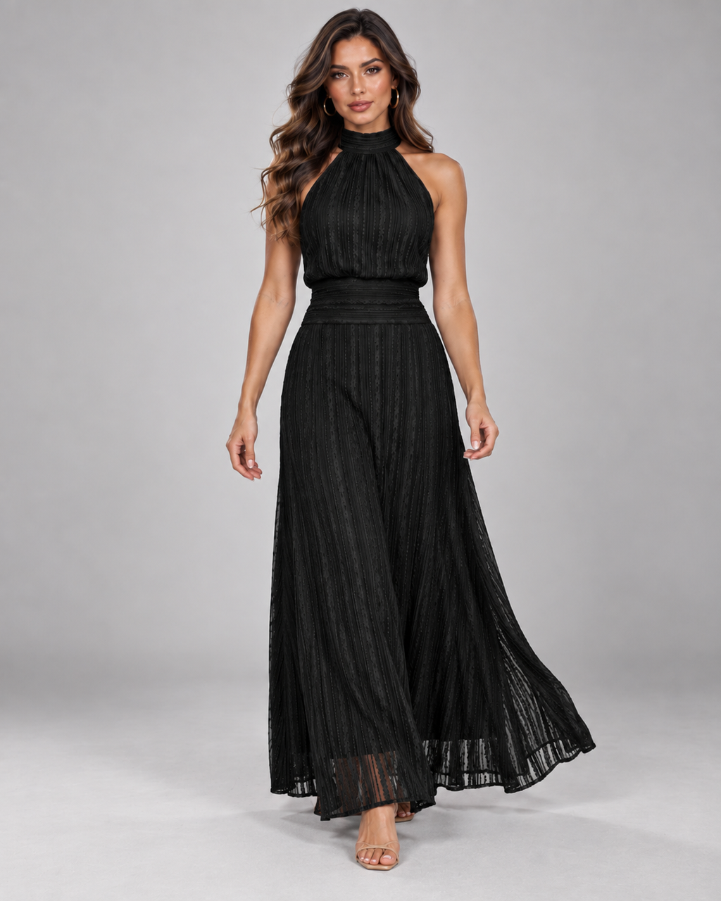 Vestido Longo Jacquard Notte