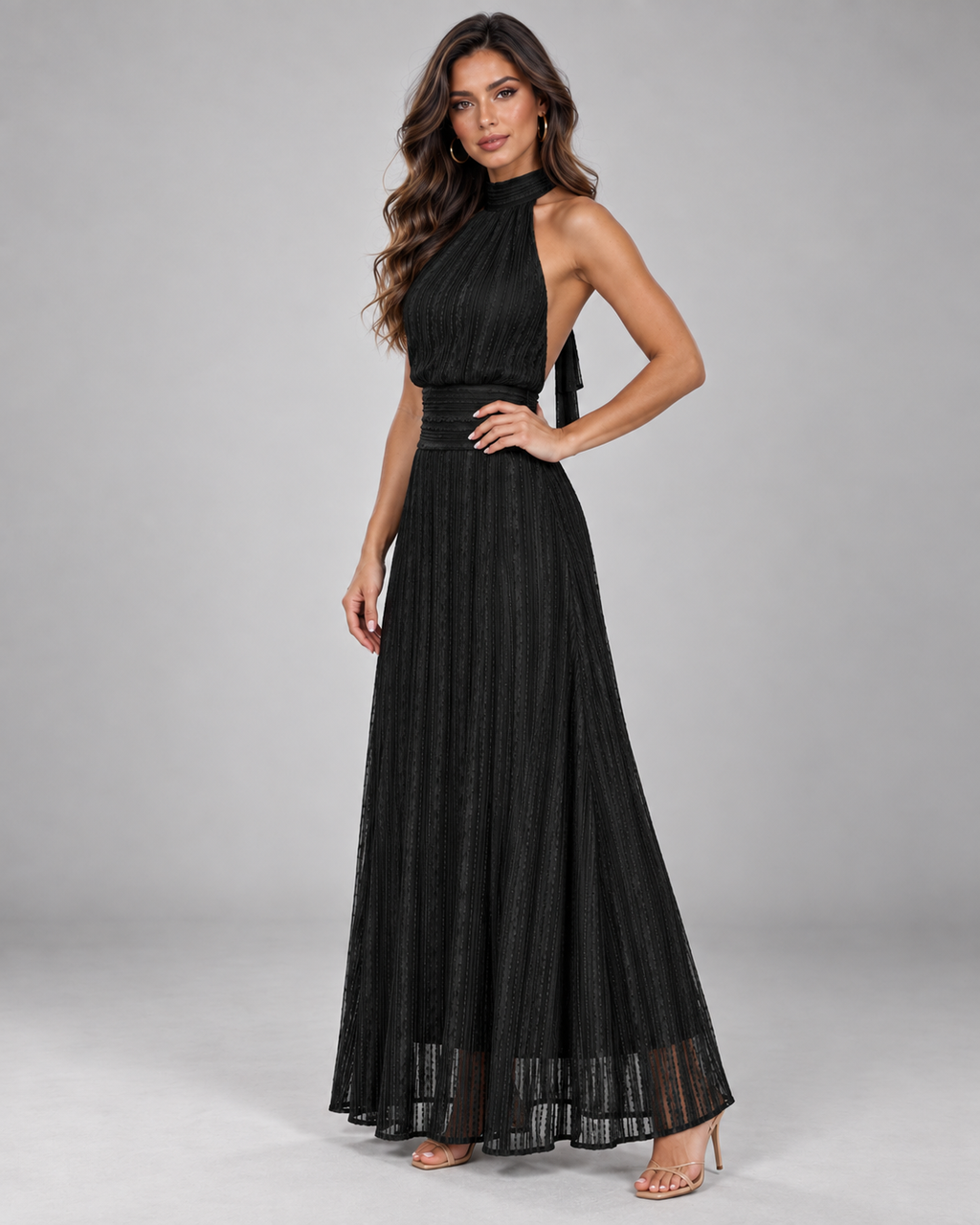 Vestido Longo Jacquard Notte
