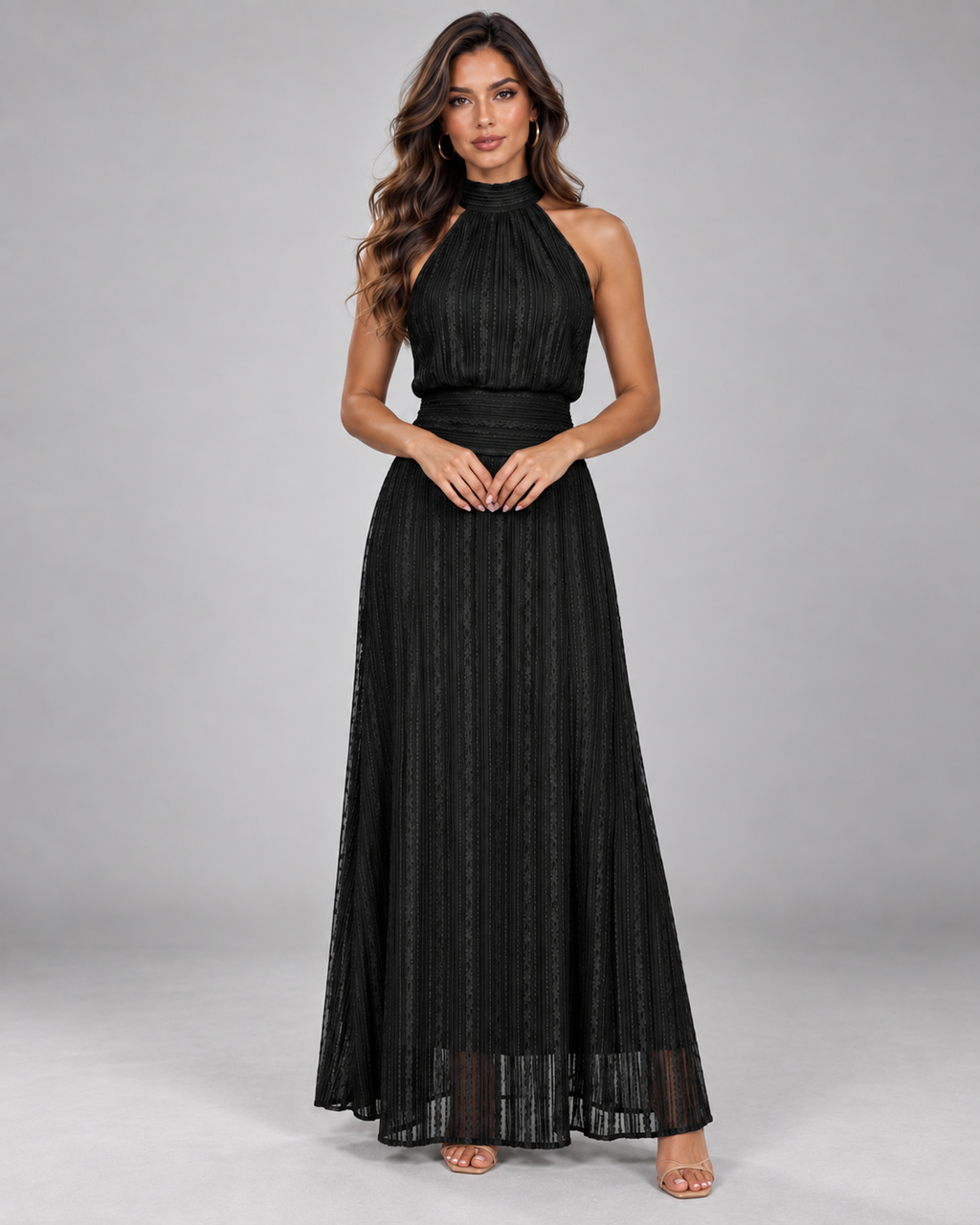 Vestido Longo Jacquard Notte