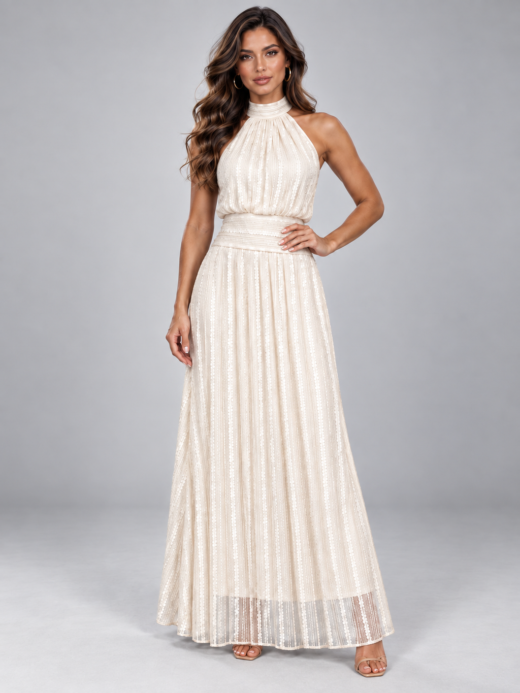 Vestido Longo Jacquard Notte