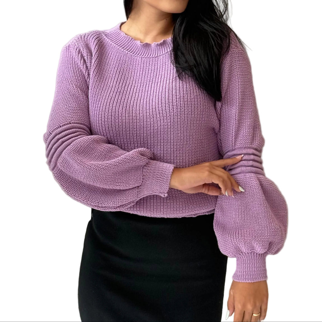 Blusa tricot manga bufante