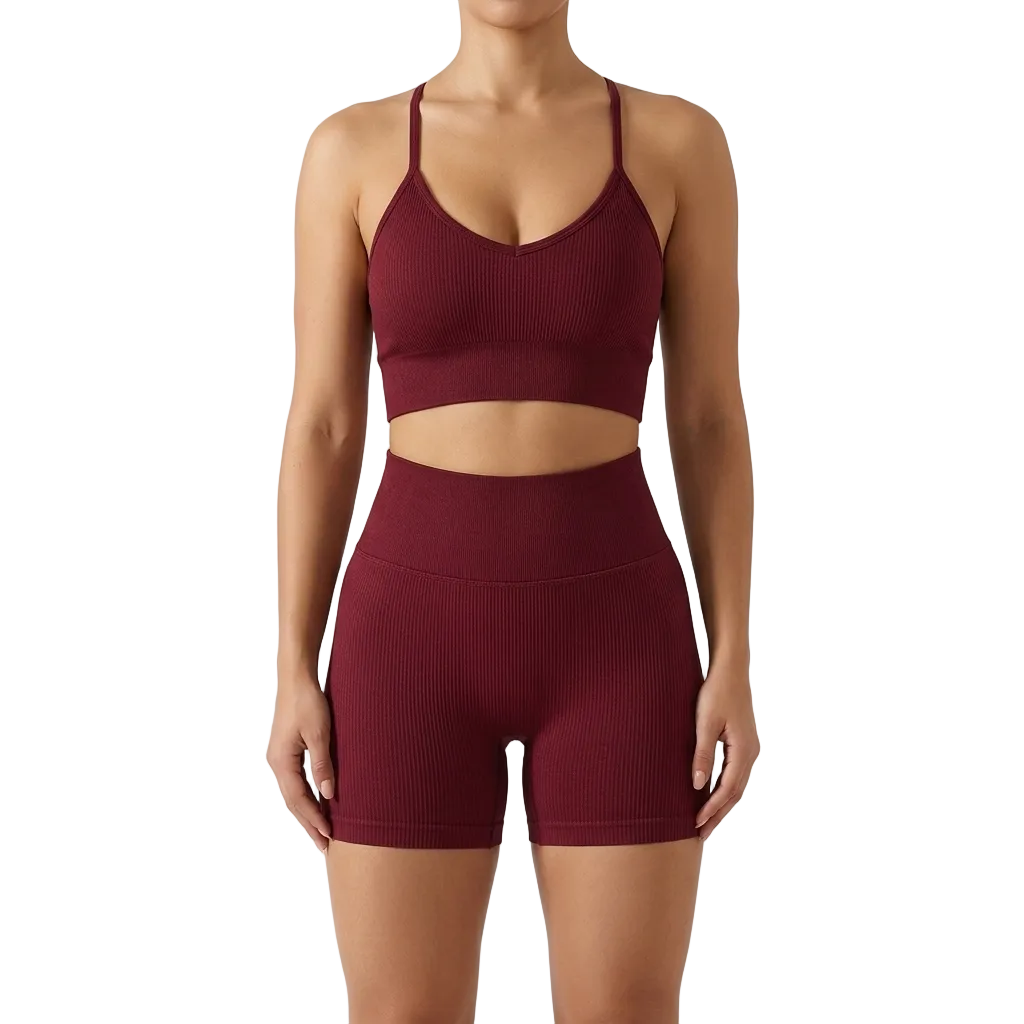 Conjunto shorts canelado importado