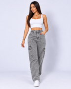 Calça Jeans Cargo "Rebel" Notte
