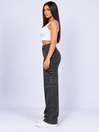 Calça Jeans Cargo "Rebel" Notte