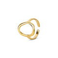 Anel Abstrato Contorno Orgânico Banhado em Ouro 18K