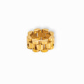 Anel Beauty Largo Elos Minimalista Banhado em Ouro 18k