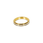 Anel Brilhante Rotativo Banhado em Ouro 18k