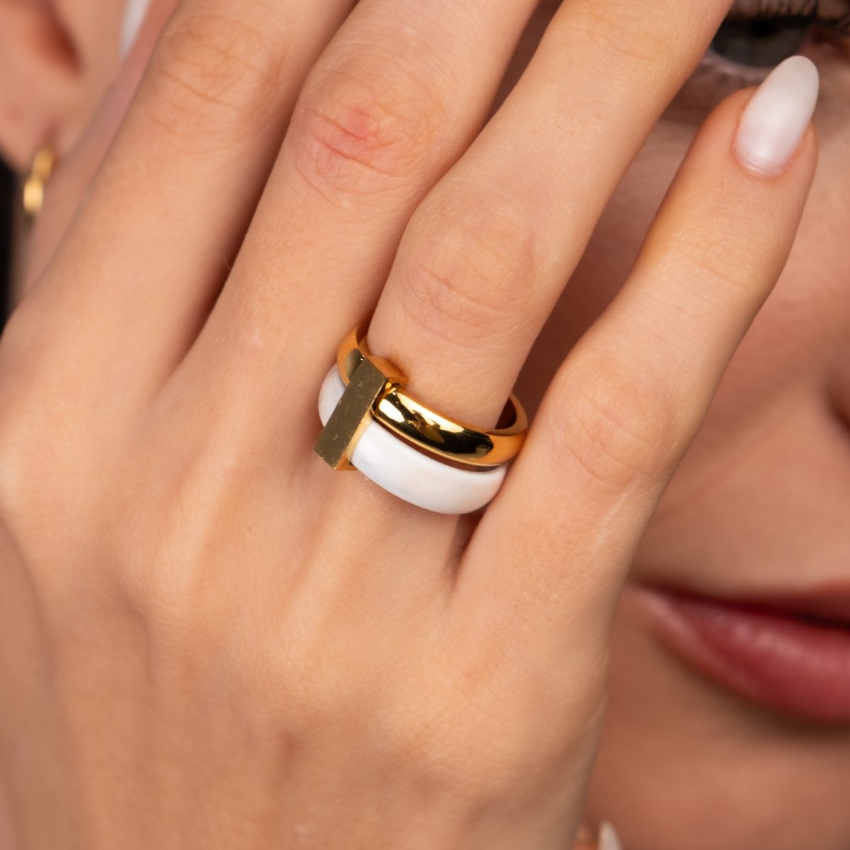 Anel Camadas Rich Banhado em Ouro 18K